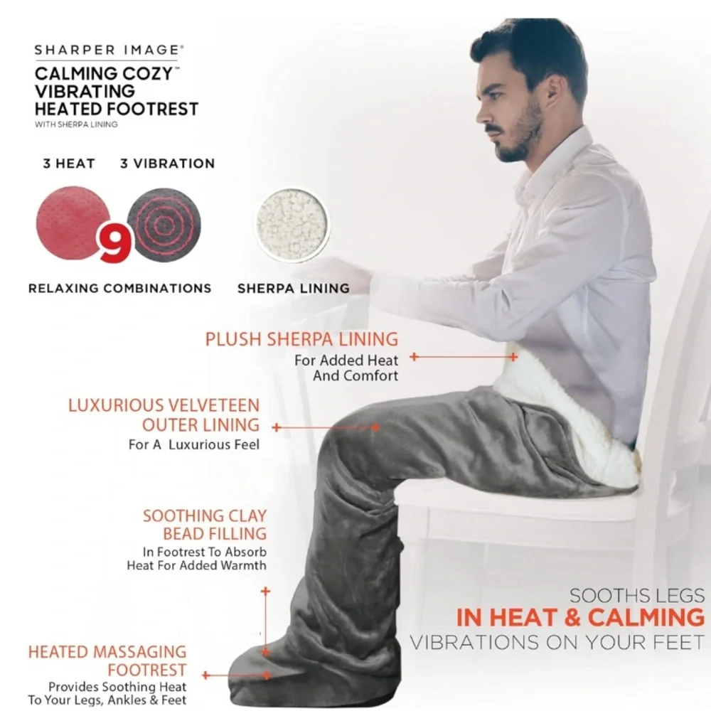 Sherpa Wrap Sharper Image Calming Cozy Massaging Heat Wrap